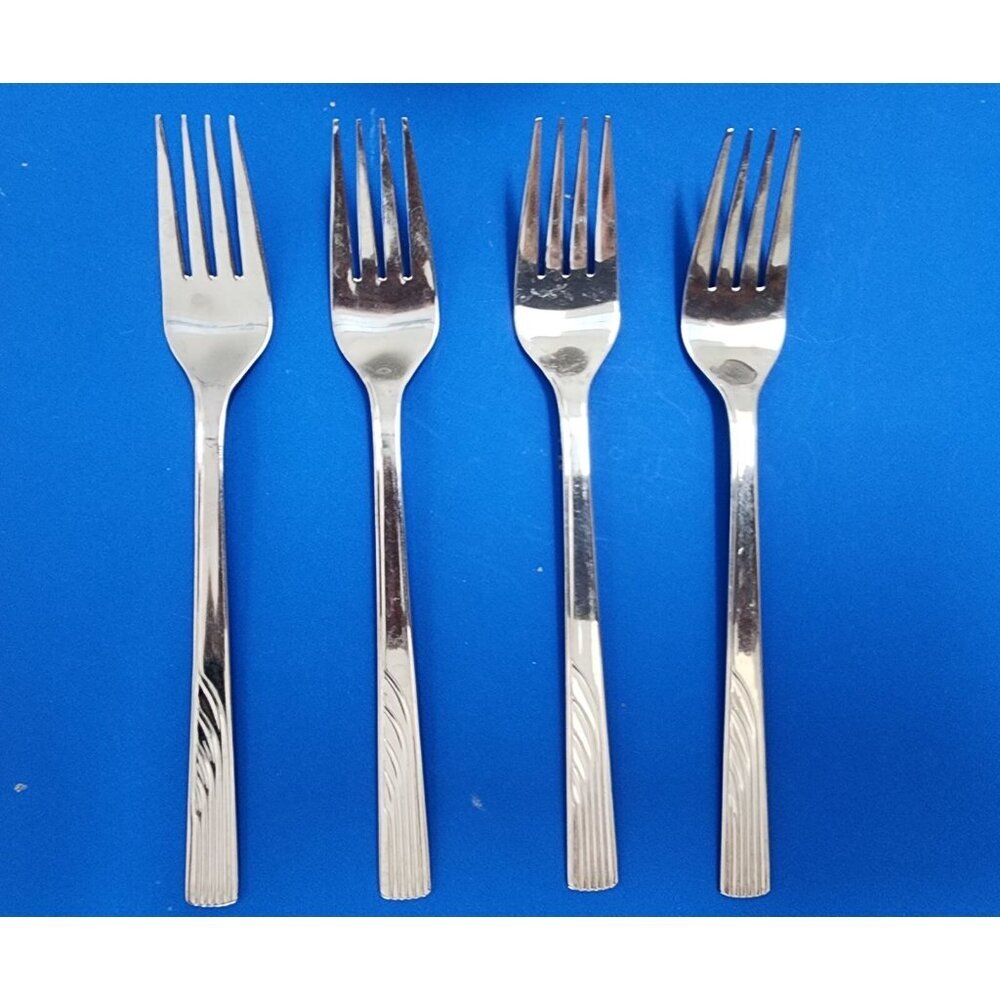4 Edelstahl Rostfrei Stainless 18/8 Dinner Forks 7.75” Korea